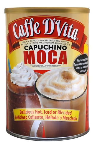 Caffe D'vita Polvo Para Capuchino Moca Caliente O Frío 1.3kg
