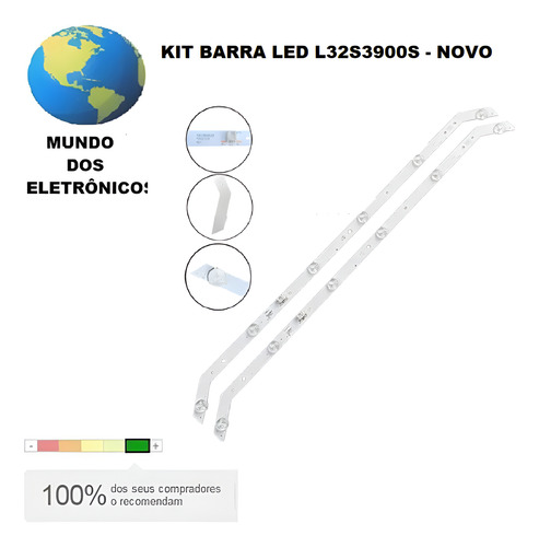 Kit 2 Barras Led L32s3900s L32s3900 32l1700 Novo C/ Nf