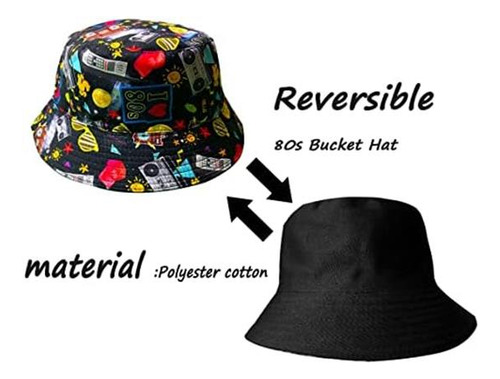 Sombrero De Pescador Reversible Retro De Los 80 Y 90 Con Est