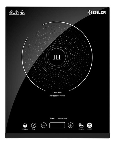 Cocina De Inducción Eléctrica Con Sensor Con Bloqueo Negra