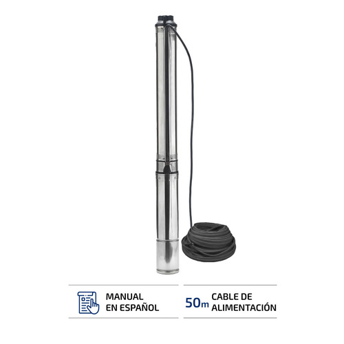 Imagen 4 de 9 de Bomba Sumergible Pozo Napa 4 Pulgadas 1,5 Hp 6500 L/h Cable