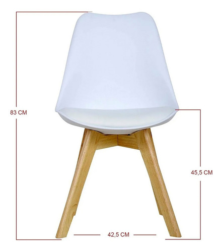 Pack 4 Sillas Eames Tulip Con Cojín Blanco