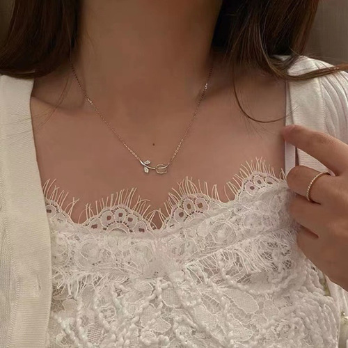 Collar Con Colgante De Tulipán De Plata 925 Para Mujer