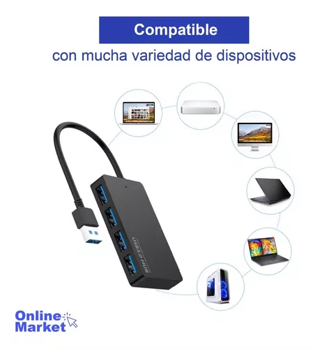 HUB USB 3.0 4 PUERTOS ALTA VELOCIDAD