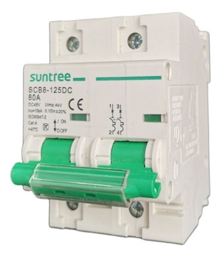 Interruptor Automático Dc 80a 550v Bipolar Solar Scb8-125dc