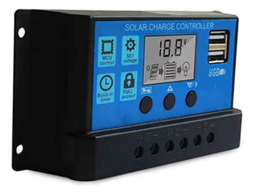Painel De Controle De Carga Solar 100a 12v/24v Auto