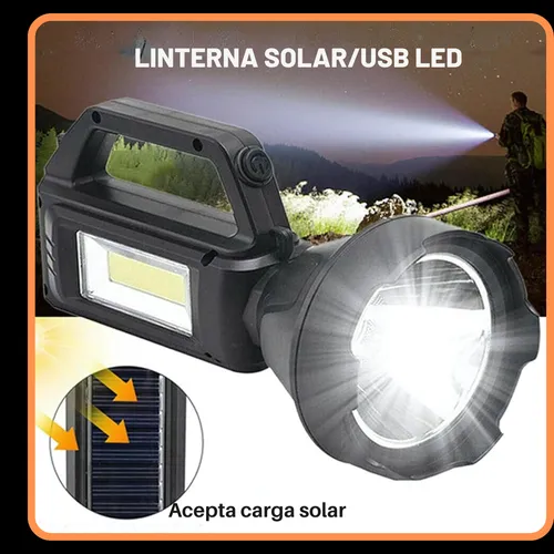 Linternas Led Recargables Potentes Usb Solar Táctica