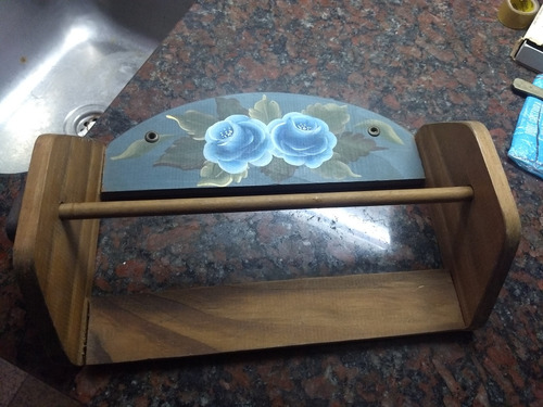 Servilletero Porta Rollo De Cocina Marrón (Usado)