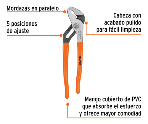 Llave Pico Loro 25cm Ajustable Truper Pex-10