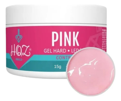 Hqz Gel Hard 15g Pink Cover Nude Crystal Manicure Unhas Nail Cor Pink Hqz 15g