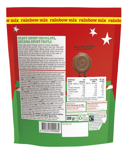 Bolsa De Navidad De Chocolate 6 X 135 G Tony S Chocolonely