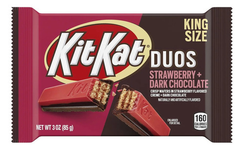 Kit Kat Dúos, Fresa Y Chocolate Oscuro Kitkat King Size