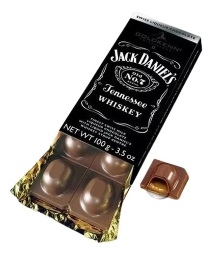 Chocolate Jack Daniels Con Relleno De Whiskey- 100g- Premiun