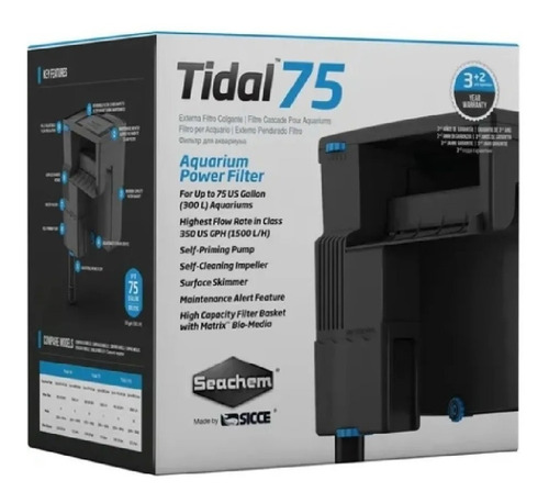 Filtro externo Hang On para acuario 300 litros Tidal 75 +