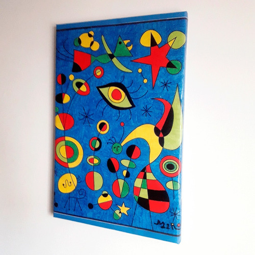 Imagen 1 de 1 de Cuadro Lona Peces De Colores Réplica Miró 40x60cm