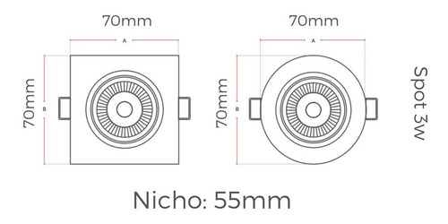 Imagem 4 de 6 de Spot Led 3w Avant Direcionável Quadrado Branco Quente