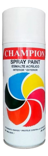 Spray Champion Esmalte Acrílico 0.415ml Plateado Brillante