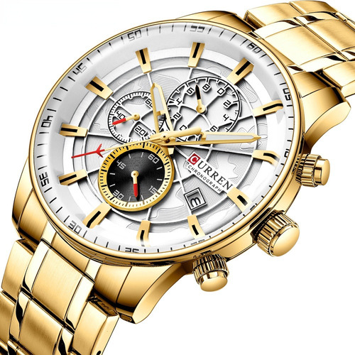 Reloj De Hombre Resistente Al Agua Curren Luxury Chronograph