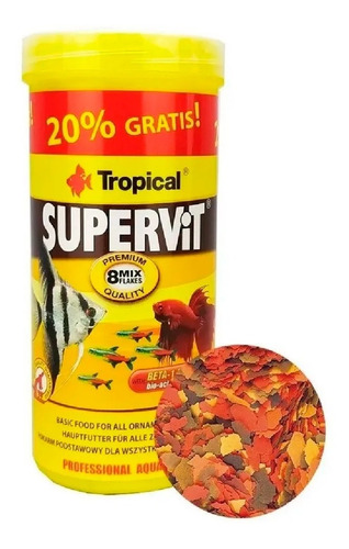 Ração Tropical Supervit Flakes 100g + 20g Grátis  Flocos