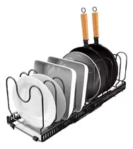Comprar Organizador Sartenes Y Ollas Expandible 10 Sartenes Color Negro