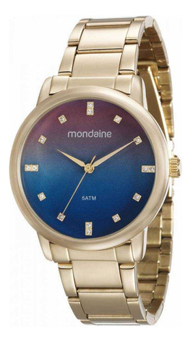 Relógio Mondaine Feminino 53511lpmvde3 Cor Da Correia Dourado Cor Do Bisel Dourado Cor Do Fundo Dourado, Furta-cor, Strass