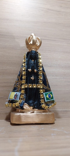 Imagem Nossa Senhora Aparecida Em Gesso,manto Trabalhado 7cm