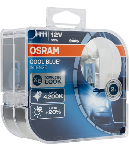 Imagem 6 de 8 de Lampada Farol H11 Osram Luz Efeito Xenon Cool Blue Intense