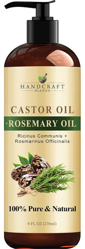 Handcraft Aceite De Ricino Y Romero 100% Puro 236 Ml