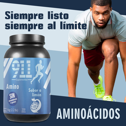 Aminoácidos 911 Suplements 1 Kg Varios Sabores 100 Servis Limón