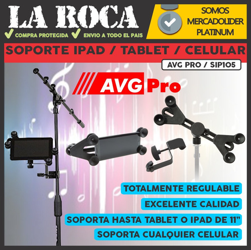 Soporte De iPad Tablet Celular Sip105 Para Pie Microfono