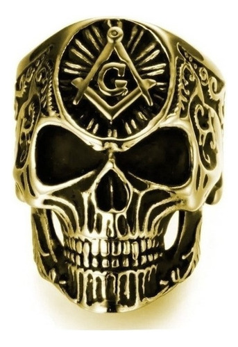 Anillo Masonico De Calavera Para Hombres Skull Lujo Cráneo 3