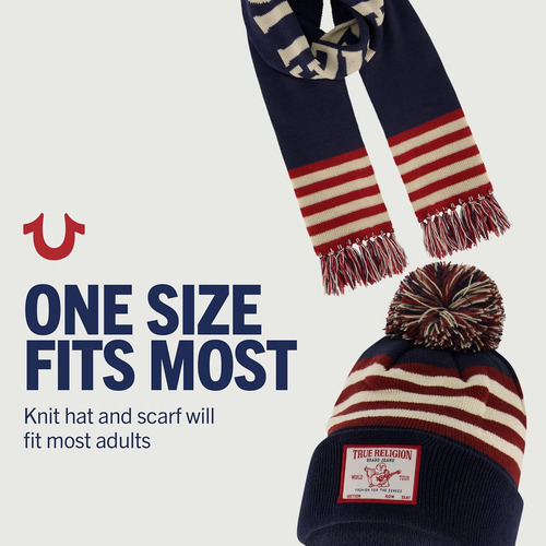 True Religion Conjunto De Gorro Y Bufanda Para Mujer, Gorro
