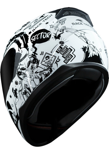 Capacete Race Tech Sector Sky Music Lançamento