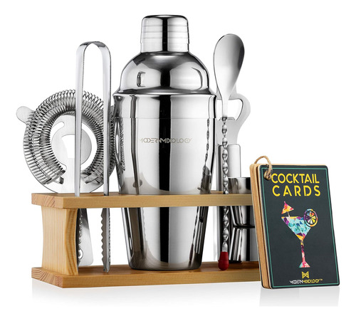 Juego De Cocteleria Modern Mixology Silver De 8 Piezas