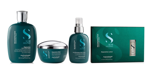 Shampoo 250ml+ Masc+ Spray + Lotion Alfaparf Reconstruction