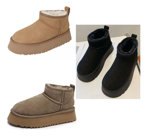 Bota Tipo Pantufla Forrada Para Mujer