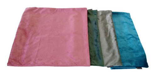 Imagem 1 de 2 de Kit Com 4 Capas Para Almofada Veludo Cores 45x45cm