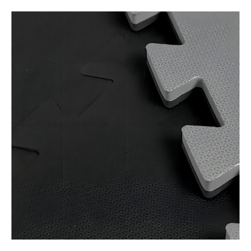 Kit 12 Tapetes Tatame 1x1 30mm Bicolor-preto/cinza