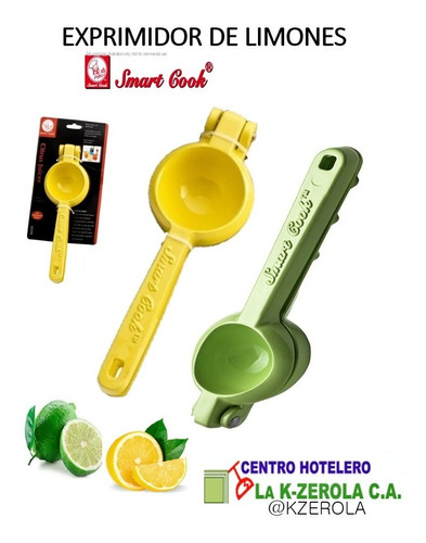 Exprimidor De Limones Verde, Amarillo Y Aluminio K-zerola.!!