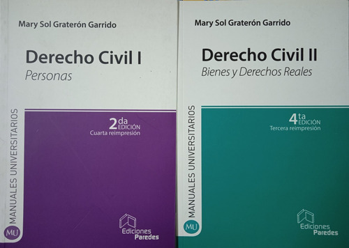Derecho Civil 1 Y 2 (nuevos) / Mary Sol Graterón Garrido