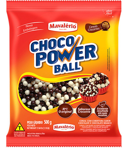 Choco Power Ball 500g Cereal Chocolate Misto  Mavalério 500g