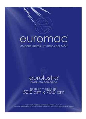 Papel Lustre Euromac El0013 Azul Rey 50cmx70cm 25 Hojas