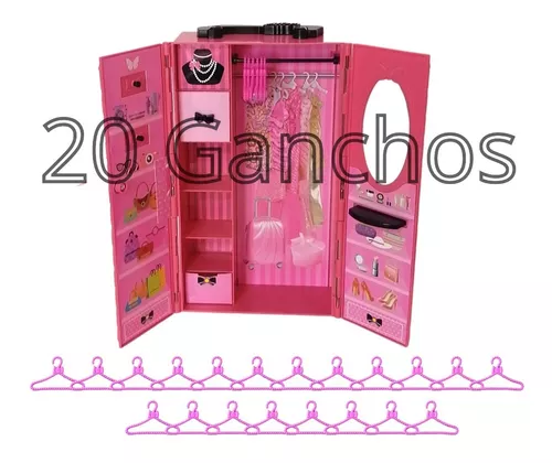 Closet/armario Para Barbie Fashion Con 20 Ganchos | Mercado Libre