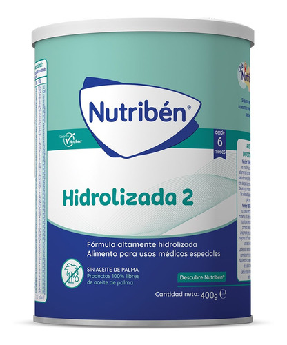 Leche de fórmula en polvo Alter Nutribén Hidrolizada 2 en lata de 1 de 400g a partir de los 6 meses