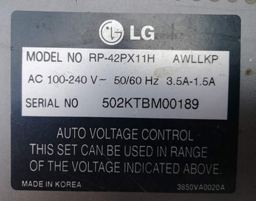Pantalla De Tv Plasma LG 42 (Usado)