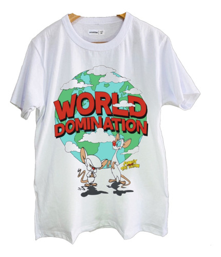 Remeras Estampada Dtg Full Hd Pinky Cerebro World Domination