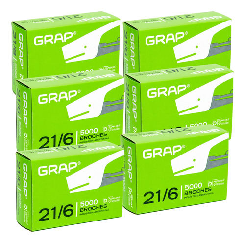 Broches Grap 21/6 X5000 Para Abrochadora Pack X6u 30.000br