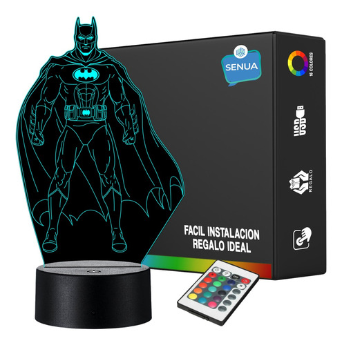 Lámpara De Noche Led Batman Holograma Decoración Regalo