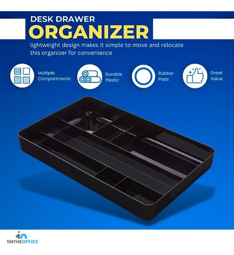 Organizador De Bandeja De Cajón De Escritorio Negro 7 Compar