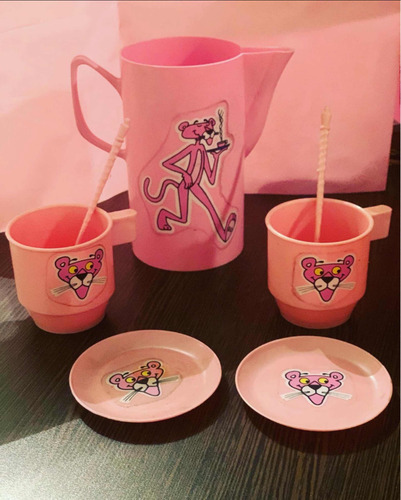 Pantera Rosa Juego De Te Cafe Infantil Vintage Colección 80s